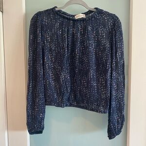 Bella Dahl Blouse Cassia Shirred Top Navy